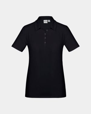 Biz Collection Women’s Aero Polo - Solid Black