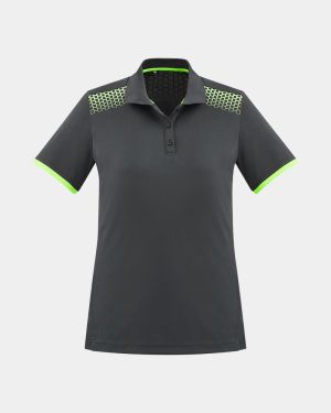 Biz Collection Women's Galaxy Polo - Grey/Lime