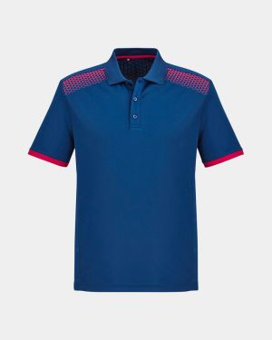 Biz Collection Galaxy Polo - Steel Blue/Magenta