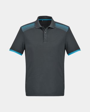 Biz Collection Galaxy Polo - Grey/Cyan