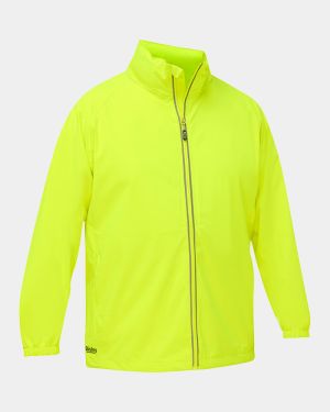 Bisley Packable Lightweight Ripstop Rain Jacket - Fluro Yellow
