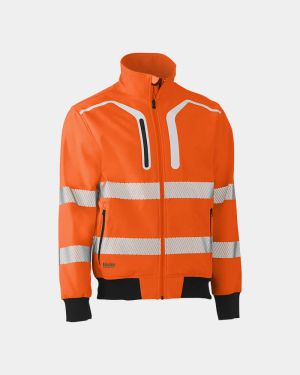 Bisley Taped Hi Vis Soft Shell Bomber Jacket - Orange