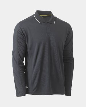 Bisley Cool Mesh Polo with Reflective Piping - Charcoal