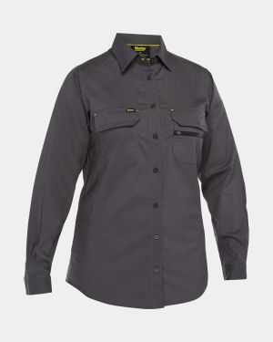 Bisley Women's X Airflow Stretch Ripstop Shirt - Charcoal