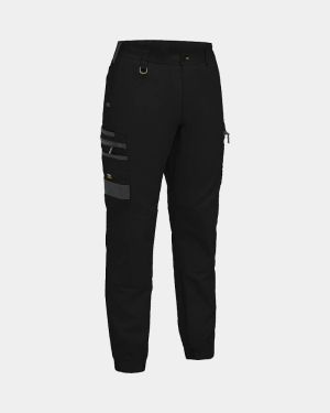 Bisley Flx & Move Elastic Waist Cargo Cuffed Pant - Black
