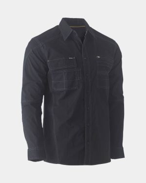Bisley Flx & Move™ Long Sleeve Utility Work Shirt - Black