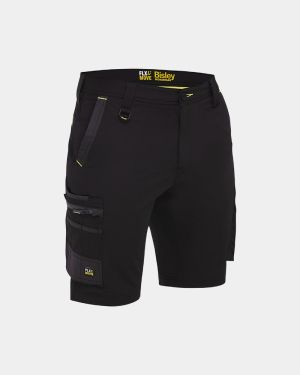 Bisley Flx & Move™ 4-Way Stretch Zip Cargo Short - Black