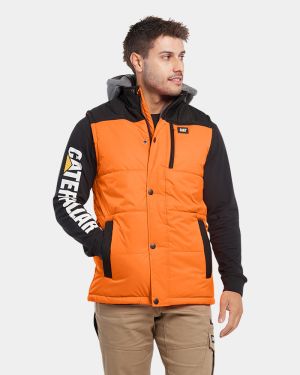 CAT Hi-Vis Hooded Work Vest - Orange