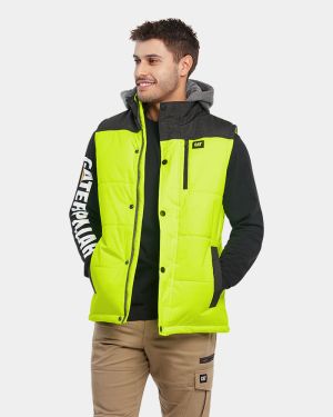 CAT Hi-Vis Hooded Work Vest - Yellow