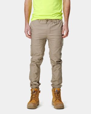 Elwood Elastic Waist Cuffed Pant - Stone