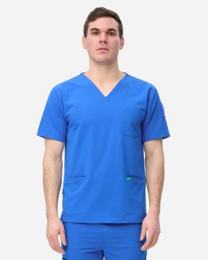 Epoch 3-Pocket Scrub Top - Royal Blue