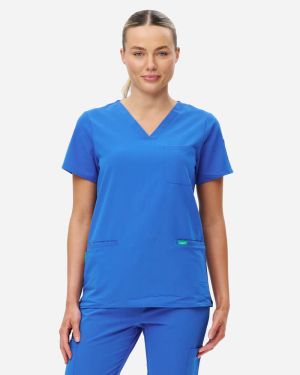 Epoch Women's 3-Pocket Scrub Top - Royal Blue