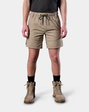 FXD WS-7 Elastic Waist Utility Work Shorts - Khaki