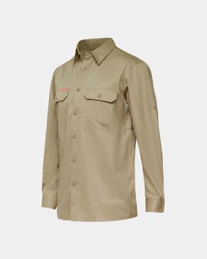 Hard Yakka Lightweight Ventilated Long Sleeve Shirt - Khaki