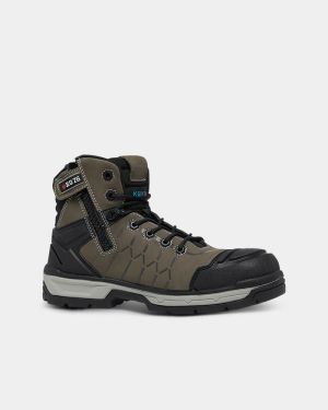 King Gee Quantum Zip Sided Safety Boot - Cedar
