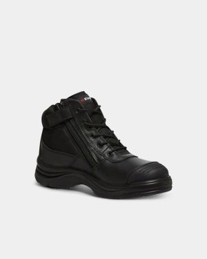 King Gee Tradie Zip Sided Safety Boot - Black