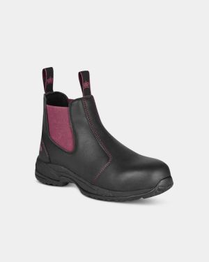 King Gee Women's Tradie Pull Up Safety Boot - Black