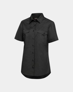 King Gee Women's Workcool 2 Short Sleeve Shirt - Charcoal