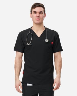 Epoch Basic Scrub Top - Black