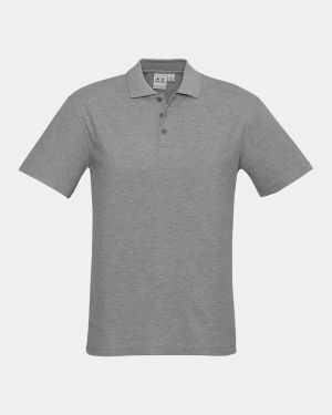 Biz Collection Crew Polo - Grey Marle