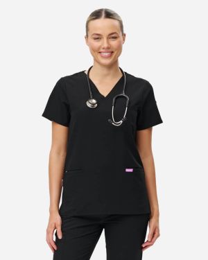 Epoch Women's 3-Pocket Scrub Top - Black