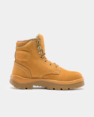 Steel Blue Women's Argyle Lace Up Safety Boot - Wheat