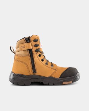 Steel Blue Torquay Zip Sided Safety Boot - Wheat