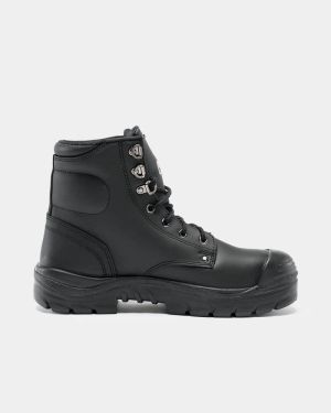 Steel Blue Argyle TPU Bump Lace Up Safety Boot - Black
