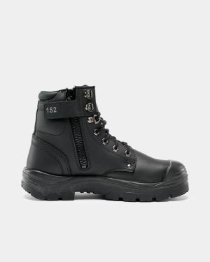 Steel Blue Argyle TPU Bump Zip Sided Safety Boot - Black