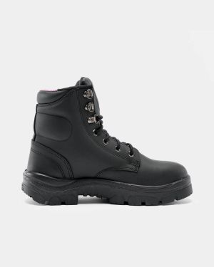 Steel Blue Women's Argyle Lace Up Safety Boot - Black