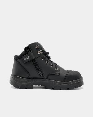 Steel Blue Parkes Scuff Zip Sided Safety Boot - Black