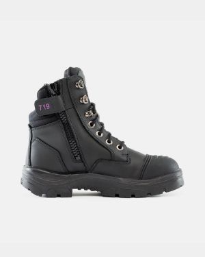 Steel Blue Women's Southern Cross® Zip Scuff Boot - Black