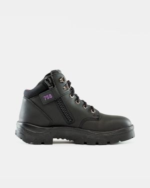 Steel Blue Women's Parkes Zip Sided Safety Boot - Black