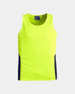 Syzmik Hi Vis Unisex Squad Singlet - Yellow/Navy