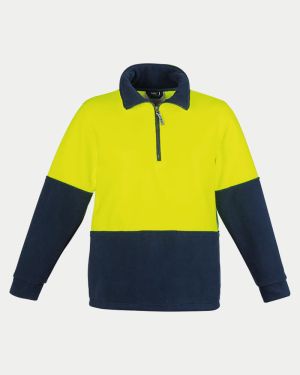 Syzmik Hi Vis Half Zip Fleece Jumper - Yellow/Navy