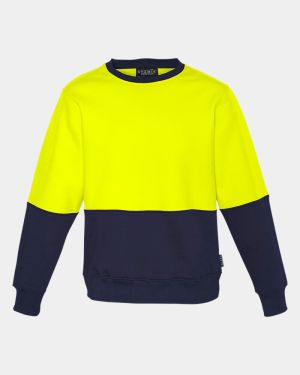 Syzmik Hi Vis Crew Sweatshirt - Yellow/Navy