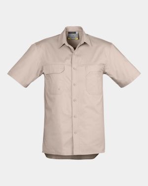 Syzmik Lightweight Tradie Short Sleeve Shirt - Sand