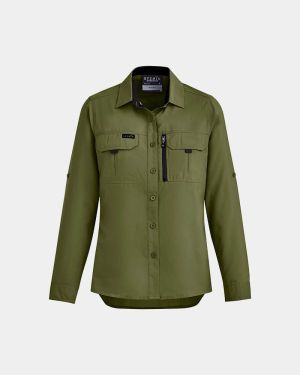 Syzmik Women's Outdoor Long Sleeve Shirt - Army