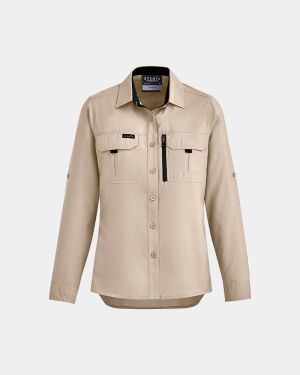 Syzmik Women's Outdoor Long Sleeve Shirt - Sand