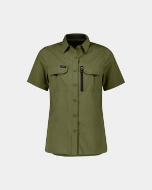 Syzmik Women's Outdoor Short Sleeve Shirt - Army