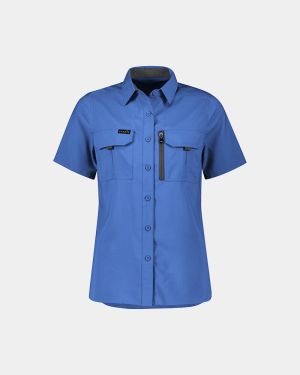 Syzmik Women's Outdoor Short Sleeve Shirt - Blue
