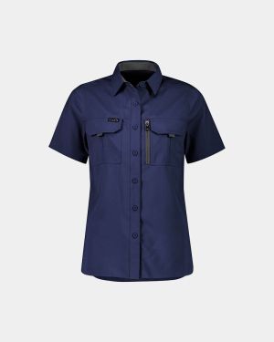 Syzmik Women's Outdoor Short Sleeve Shirt - Navy