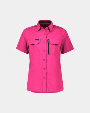 Syzmik Women's Outdoor Short Sleeve Shirt - Pink