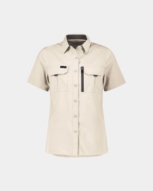 Syzmik Women's Outdoor Short Sleeve Shirt - Sand