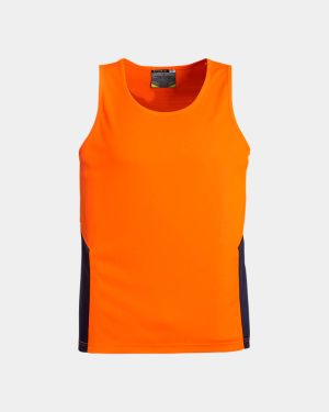 Syzmik Hi Vis Unisex Squad Singlet - Orange/Navy