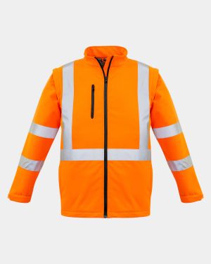 Syzmik Unisex Taped Hi Vis 2 in 1 X Back Soft Shell Jacket - Orange