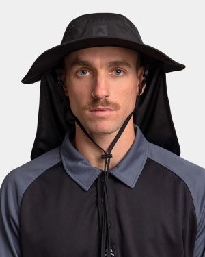 Anthem Wide Brim Hat with Legionnaires Flap - Black