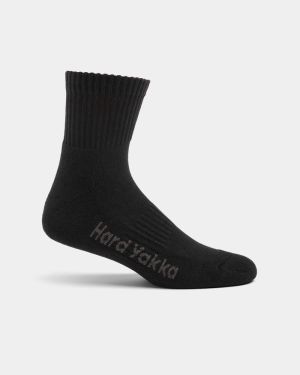 Hard Yakka Core Cotton Rich Padded Quarter Crew Sock - 5 Pack