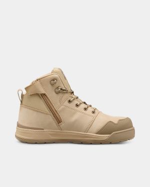 Hard Yakka 3056 Evolution Lace Zip Sided Safety Boot - Sand