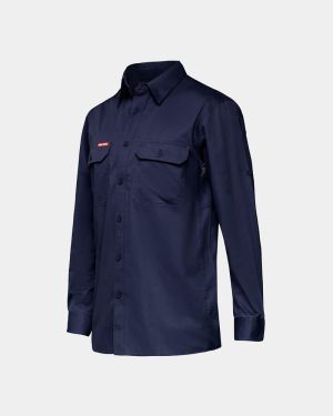 Hard Yakka Lightweight Ventilated Long Sleeve Shirt - Navy